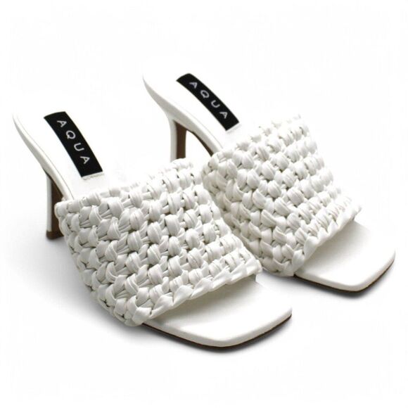 Aqua Womens Katy Faux Leather Slip on Mules - Picture 2 of 9